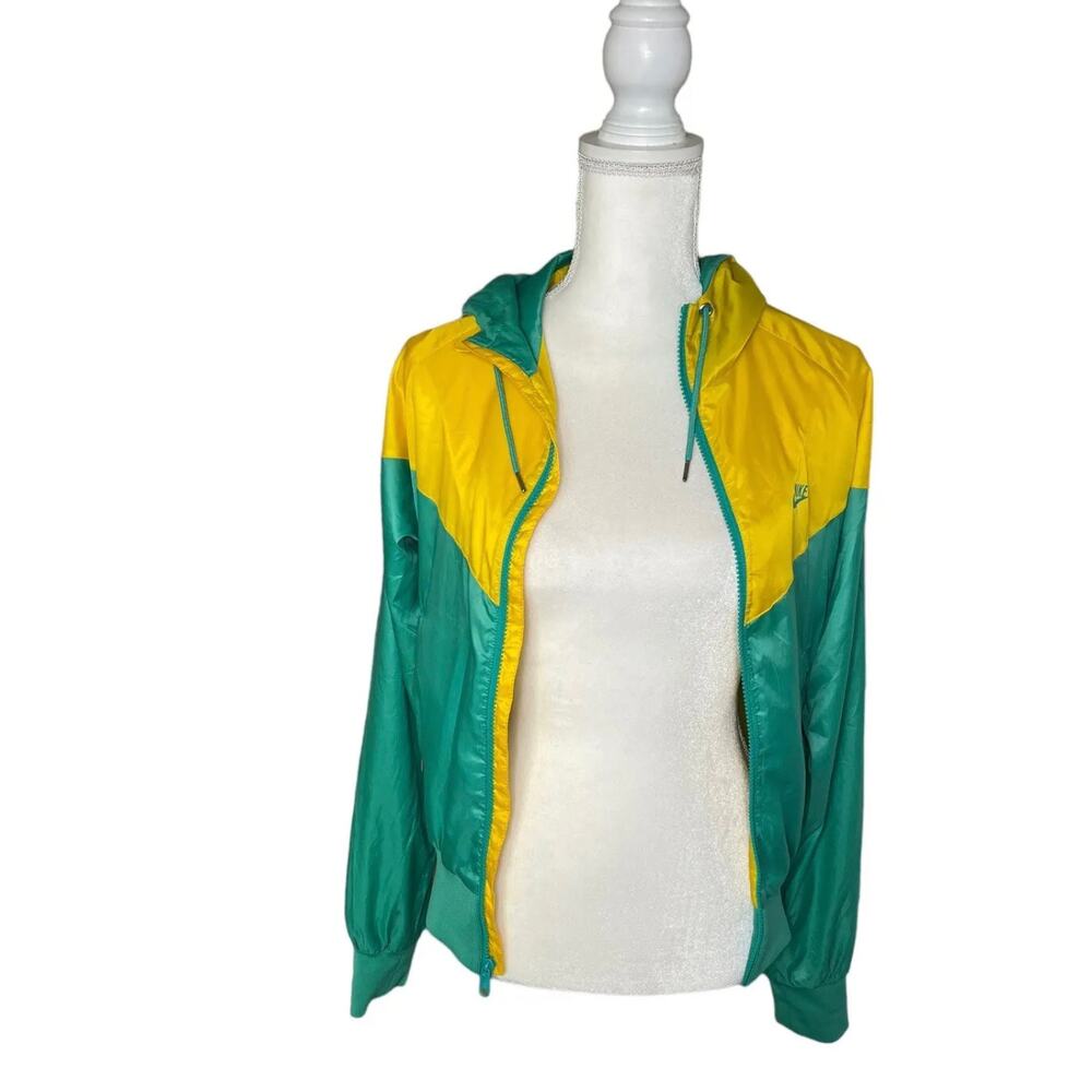 Nike Windrunner Women's Jacket Teal Yellow Windbreaker Jacket Size Small - EUC - Picture 3 of 12